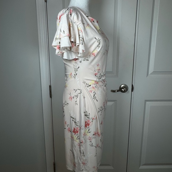 Lauren Ralph Lauren Blush Floral Ruched Sheath Dress Size 6 NWT - Picture 3 of 14